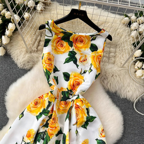 Spring Races Floral Tank Dress with Pockets