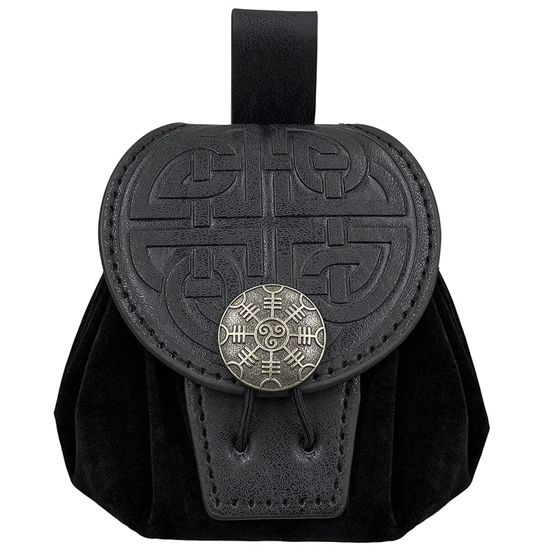 Medieval Pu Leather Belt Waist Coin Purse Drawstring Bag