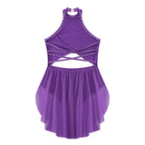 Girls Dance Performance Rhinestone Fringed Dress Figure Ice Skating Dancewear
