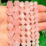 Pink Quartz Crystal Natural Stone Faceted Beads for DIY Jewellery Making