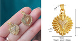 Red and Gold Sacred Heart Charms 18K Gold Plated for Jewellery Making