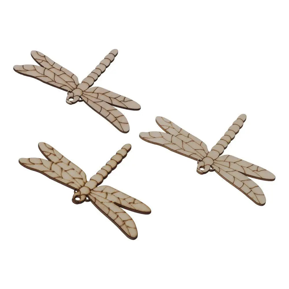 30pcs Wooden Dragonfly Shaped Cutouts Unfinished Wood Slices DIY Craft