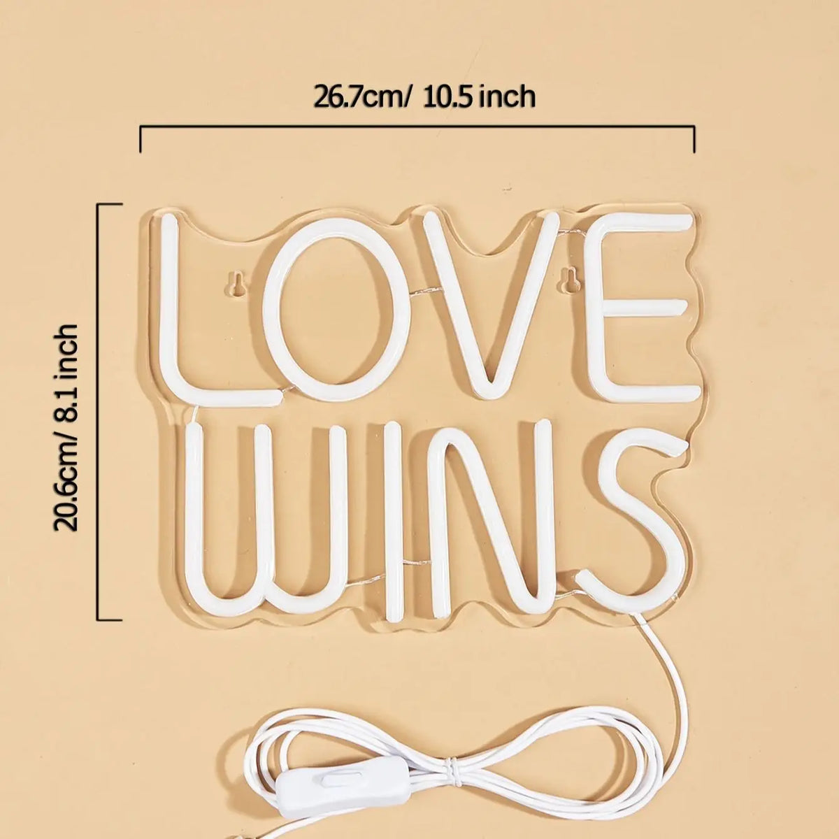 LED Neon Sign LOVE WINS USB Night Light Wall Art Decor Lamp