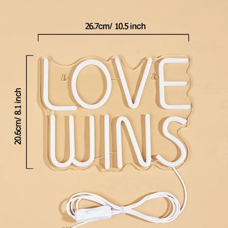 LED Neon Sign LOVE WINS USB Night Light Wall Art Decor Lamp