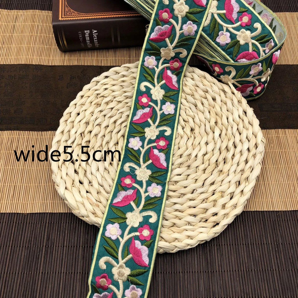 1 Yards Embroidered Rose Lace Trim Jacquard Ribbon DIY Craft Making Sewing Supplies