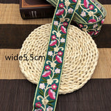 1 Yards Embroidered Rose Lace Trim Jacquard Ribbon DIY Craft Making Sewing Supplies