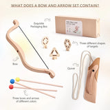 Bow and Arrow Toy Archery Set for Children Montessori Wooden Outdoor Toys Fine Motor Skills