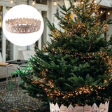 Gingerbread Houses Christmas Tree Collar with LED Lights Xmas Tree Skirt PVC Reusable Xmas Tree Base Cover