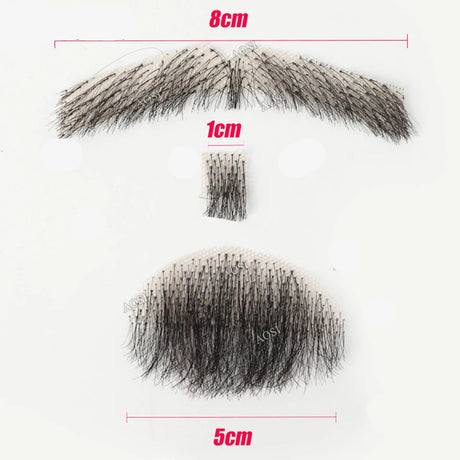 Invisible Fake Mustache Beard Trimmable Theatrical Facial Hair for Men