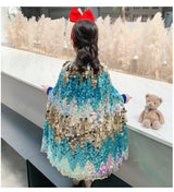 Shiny Rainbow Sequin Cloak Halloween Children's Dress Up Cape