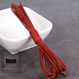 1/2/3/4/5/6/8mm 2 meter Red Coffee Genuine Leather Cord Flat/Round Rope DIY Jewellery Making