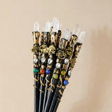 1PC Zodiac Natural Clear Quartz Crystal Point Magic Wand Witch Sceptre