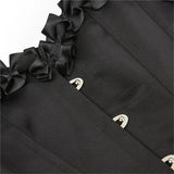 Lady Cataline's Black Ruffled Lace Gothic Overbust Corsets