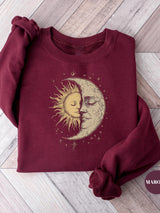 Mystical Sun and Moon Face T-Shirt Vintage Celestial