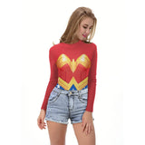 Silver or Gold Wonder Woman Long Sleeve One Piece Swimsuits Beach Bodies
