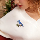 Enamel Blue Jay Brooches