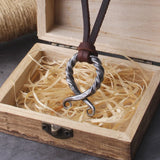 Viking Odin Rune Stainless Steel Pendant Necklace For Men with Wooden Gift Box
