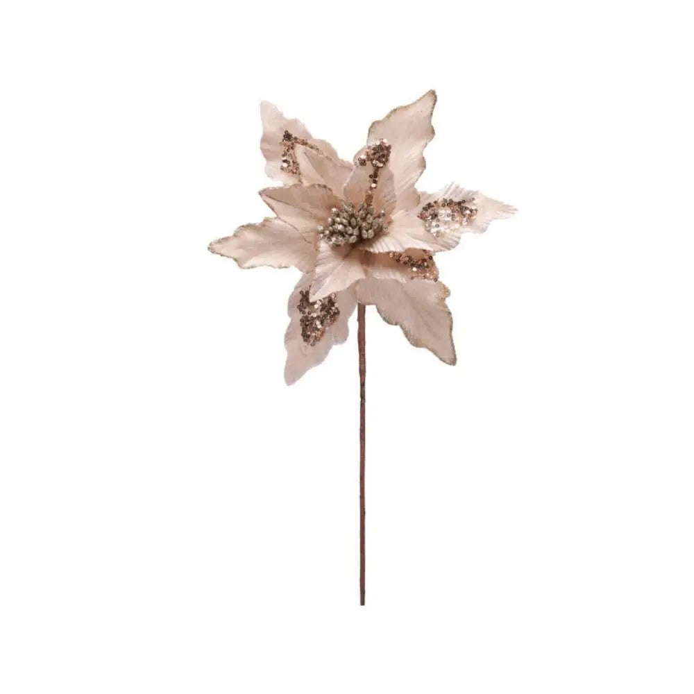 28cm Hanging Glitter Xmas Flower Christmas Decoration