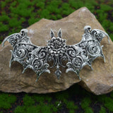 Gothic Floral Bat Hair Barrette Clip