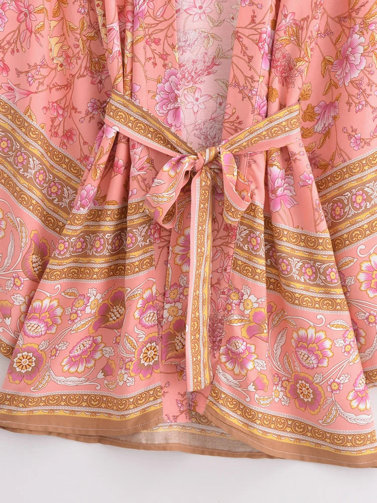 Mari's Boho Cover Up Short Kimono