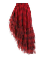 Curious Plaid Ruffle Skirt