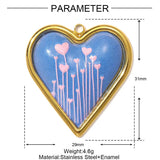 3pcs/Lot Enamel Dove Butterfly DIY Charm Pendants Stainless Steel Jewellery Findings