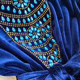 Royal Peacock Velvet Dress
