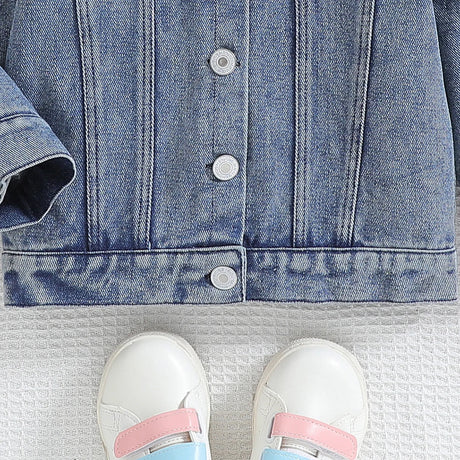 Cousin Crew and Sisters Letter Printed Denim Jackets for Girls