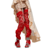 Gothic Lolita Ruffle Long Stockings Cosplay Costume Floral Lace Thigh High Socks