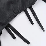 Women's Punk Crop Jacket PU Leather Cosplay Jacket Rivet Strap Gothic Streetwear Top