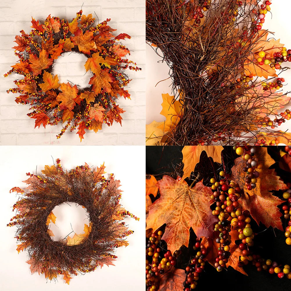 Halloween Wreath Door Decoration Autumn Fall Decor