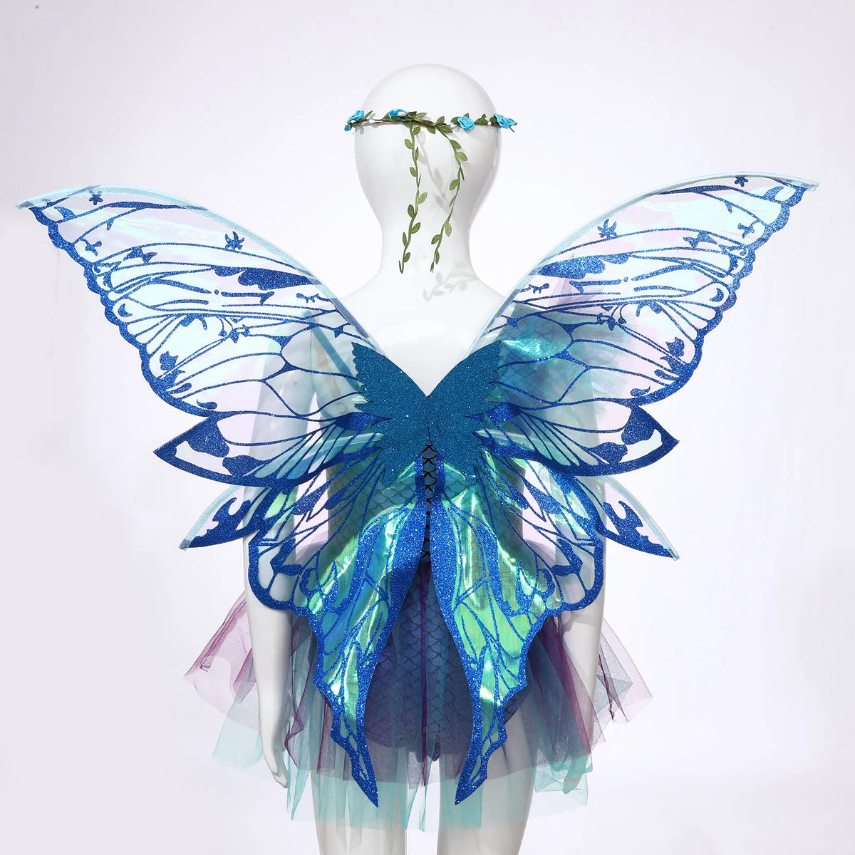 Fairy Elf Costume Wings, Ears, Wand and Hair Wreath Sets
