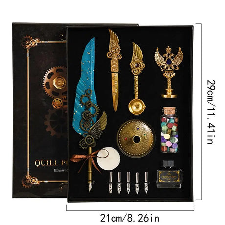 The Captain's Feather Pen Set Calligraphy Stationery Gift Box