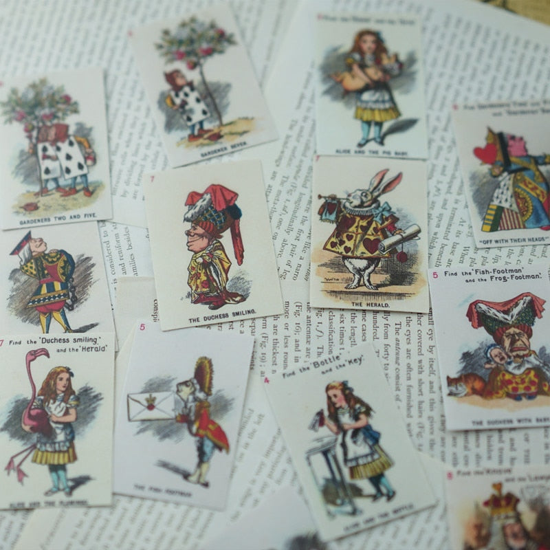 Vintage Alice In Wonderland Theme Scrapbooking Stickers