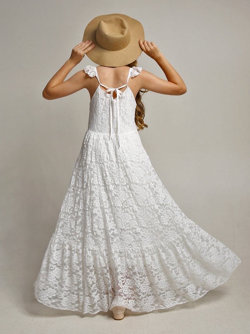 Girls Lace Bohemian Long Photoshoot Dresses