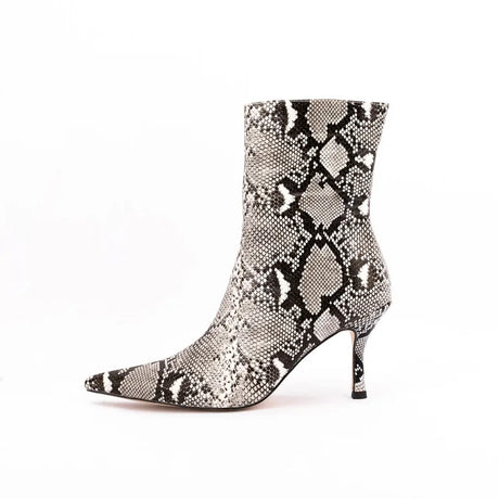 Sssseriously Ssssasssy Sssshort Boots Black Red Snake Ankle Boots