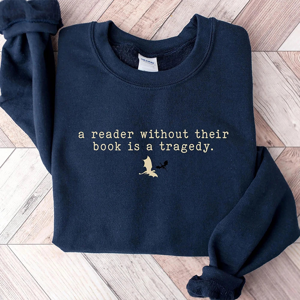 Tragedy Sweatshirt Fourth Wing Book Lover Sweater Long Sleeve Fleece Jumper