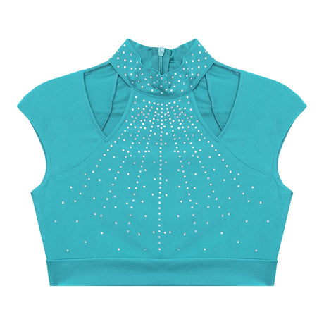 Girls Dance Crop Tops Figure Skating Modern Dance Gymnastics Stage Performance