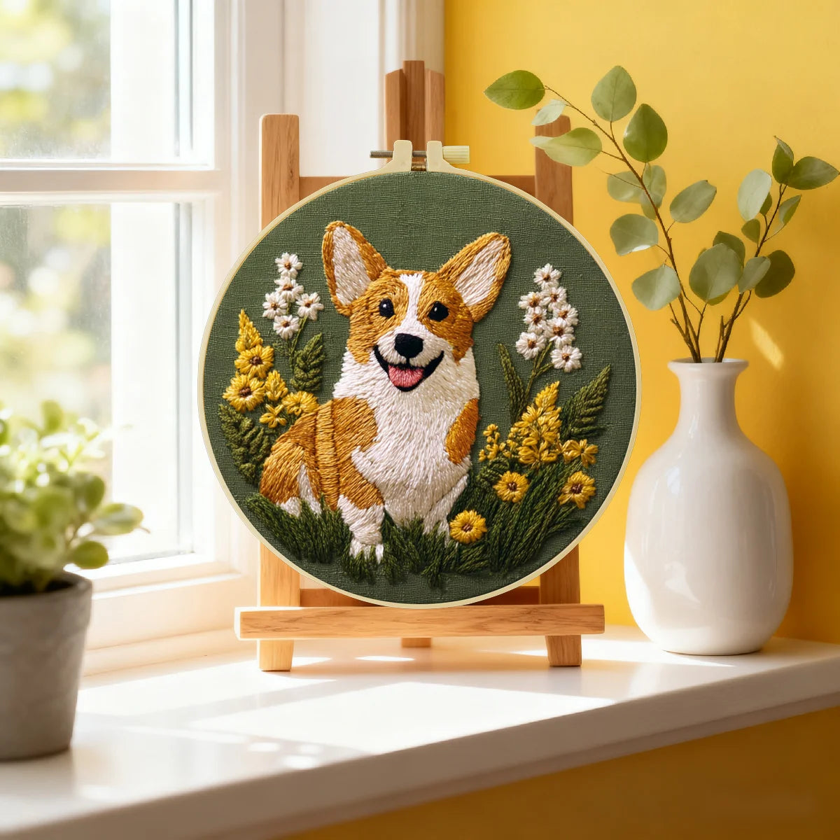 Corgi Dog DIY Embroidery Kit for Beginners