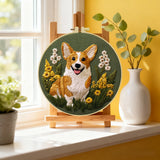Corgi Dog DIY Embroidery Kit for Beginners