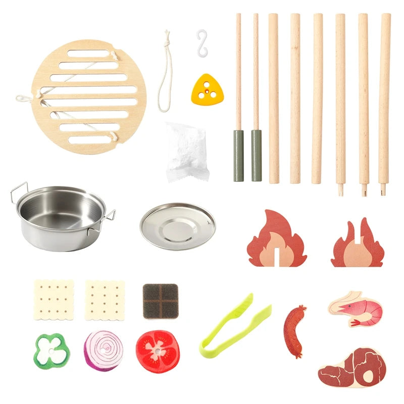 Baby Camping Barbecue Set Toy Role-Playing Camping Scene Immersive Play Gift for Children