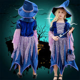 Halloween Witch Costume Dress Sets Bag Hat Wand