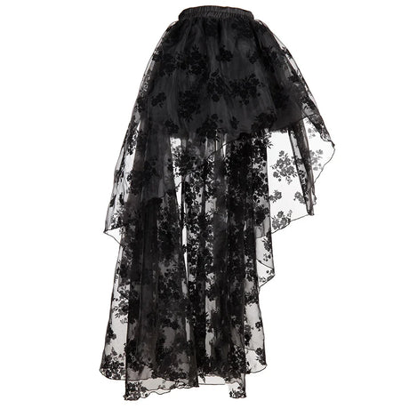 Gothic Tulle Skirt Steampunk Floral Lace
