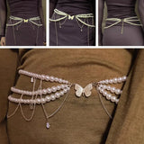 Multilayer Pearl Waist Chain Belt Body Jewellery