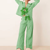 Christmas Pyjamas Big Red Bow 2 Piece PJs Set Sleepwear
