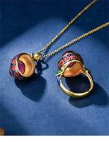 Carmellia's Corundum Enamel Matching Jewellery 925 Sterling Silver Ring, Earrings, Necklace