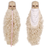 Wizard Santa Claus Long Curly Beard Wigs,Eyebrows Moustache Synthetic Wig Costume Old Men
