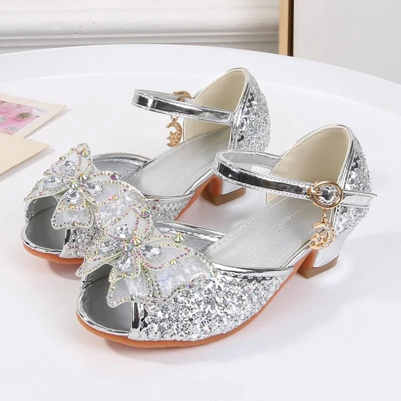 Party Shoes for Girls Glittery Butterfly Mary Jane Sandals Purple Gold Pink Blue