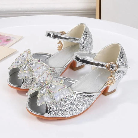 Party Shoes for Girls Glittery Butterfly Mary Jane Sandals Purple Gold Pink Blue