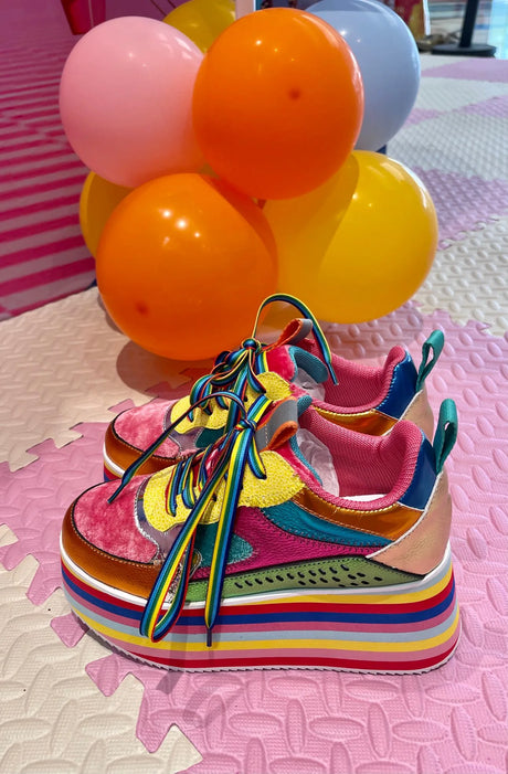 Rosie's Rainbow Sneakers Chunky Platform Shoes